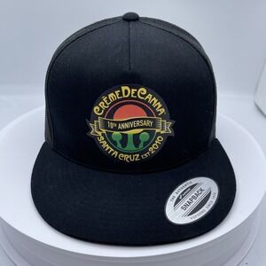 Creme De Canna 10th Anniversary Santa Cruz Yupoong Snapback Trucker Hat Black